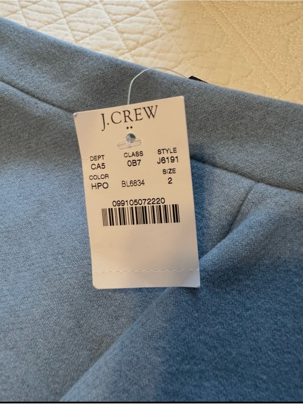 J. Crew | NWT | Wool Blend Dusty Blue Mini Skirt - Women’s 2 - Picture 2 of 8